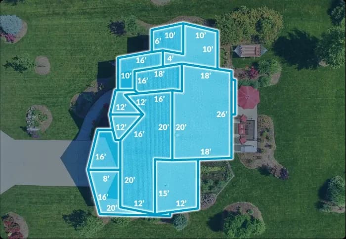 Eagle View satellite overlay showing precise roof measurements